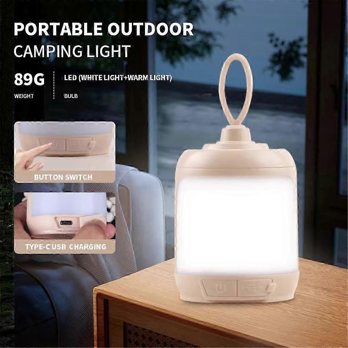 Rechargeable LED Camping Light - USB Portable Emergency Lamp with Mobile Hook, Home Decor Night Light - Image 2