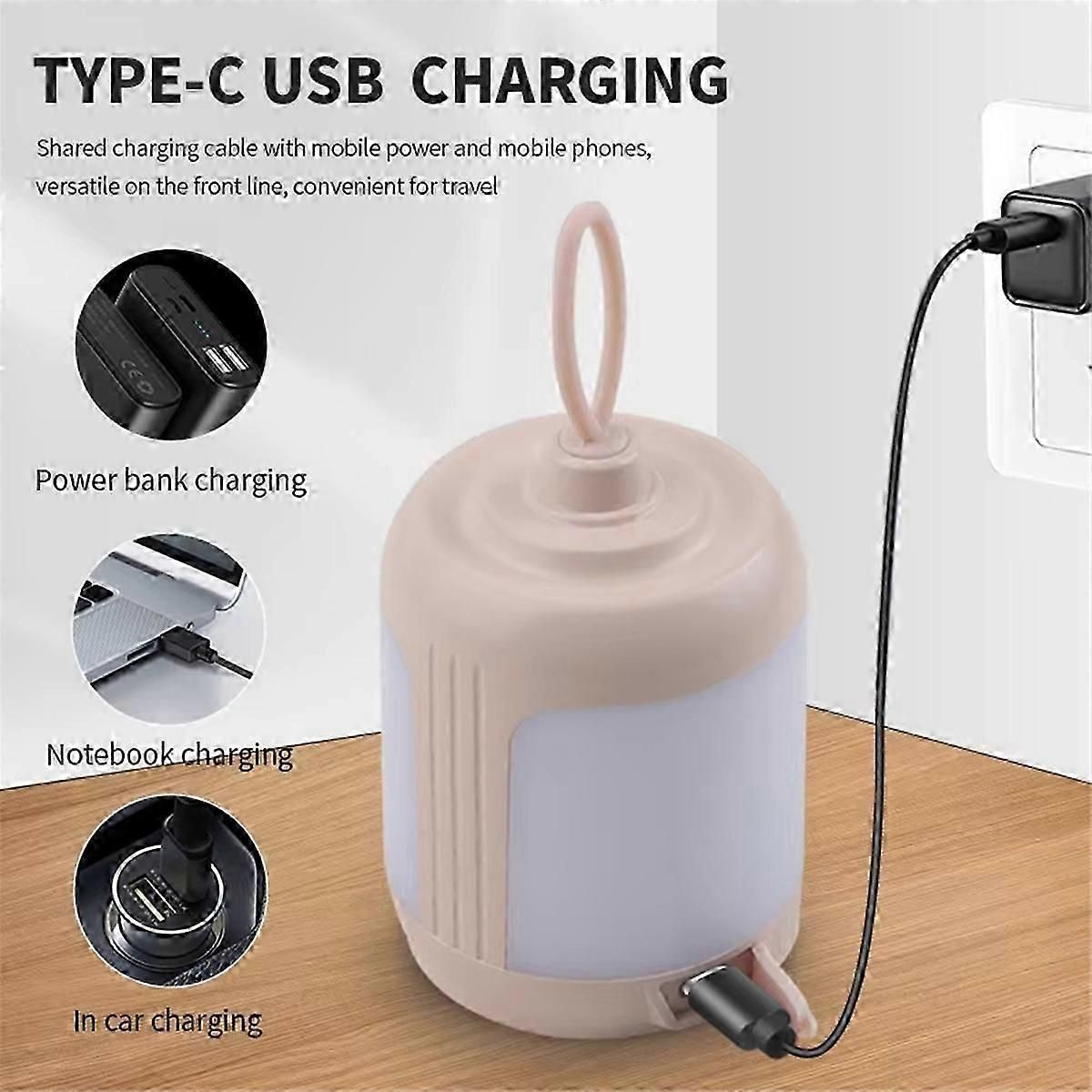 Rechargeable LED Camping Light - USB Portable Emergency Lamp with Mobile Hook, Home Decor Night Light - Image 3