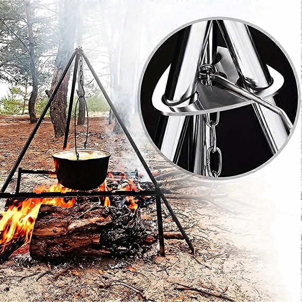 Portable Camping Gear and Equipment Detachable Outdoor Barbecue Tripod Hanging Rack Campfire Cooking Accessories Set - Image 5