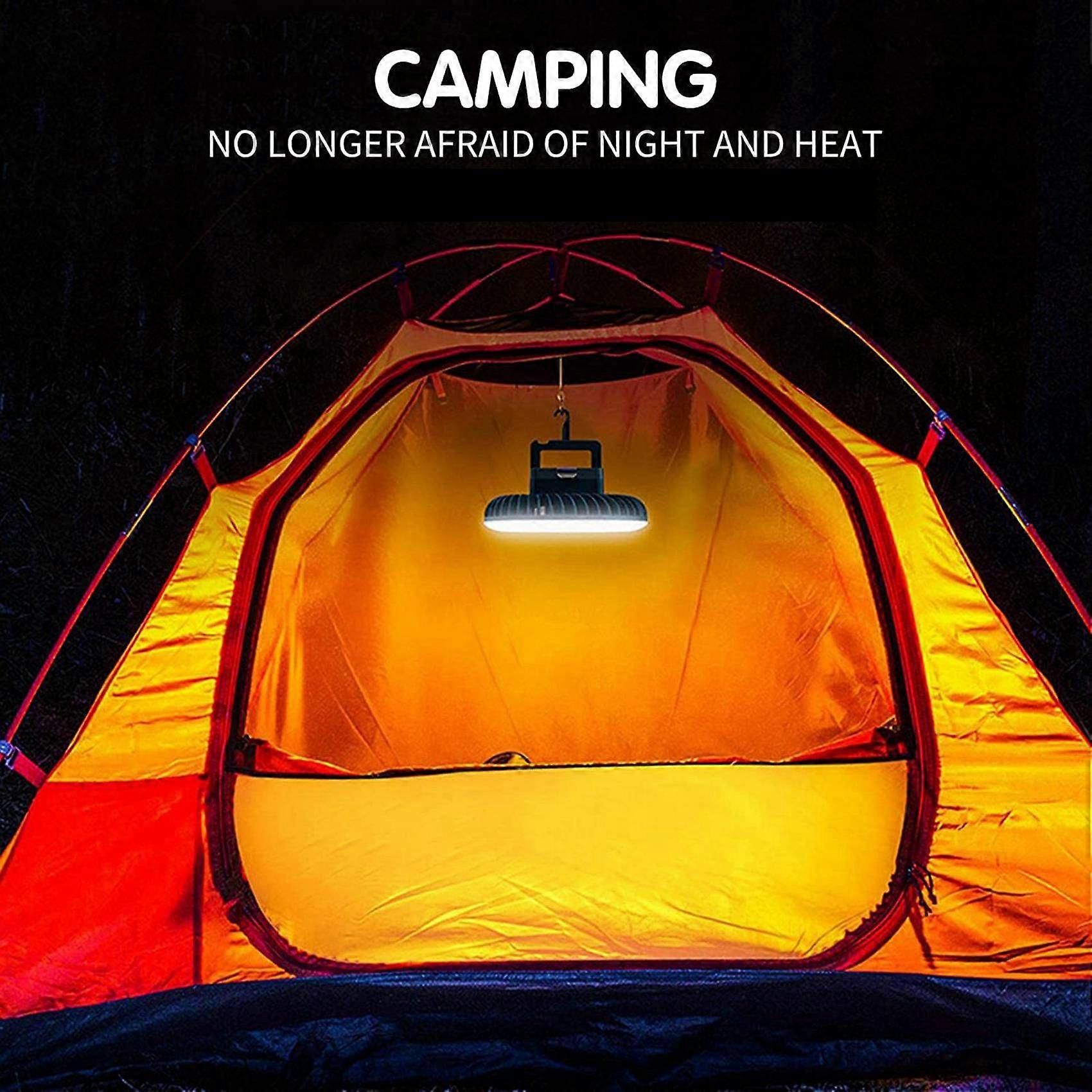 2X Portable Camping Fan with LED USB Rechargeable Battery Operated Fan for Tent Car Emergency - Image 3