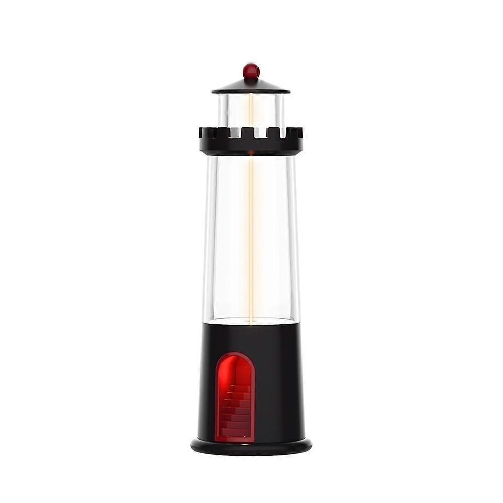 Three Layer Lighting Lighthouse Camping Maglev Camping Atmosphere Breathing Light Home Portable Sleep Light Black - Image 1