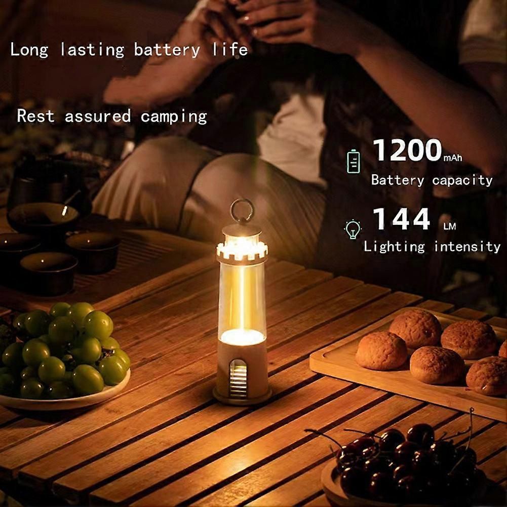 Three Layer Lighting Lighthouse Camping Maglev Camping Atmosphere Breathing Light Home Portable Sleep Light Black - Image 3