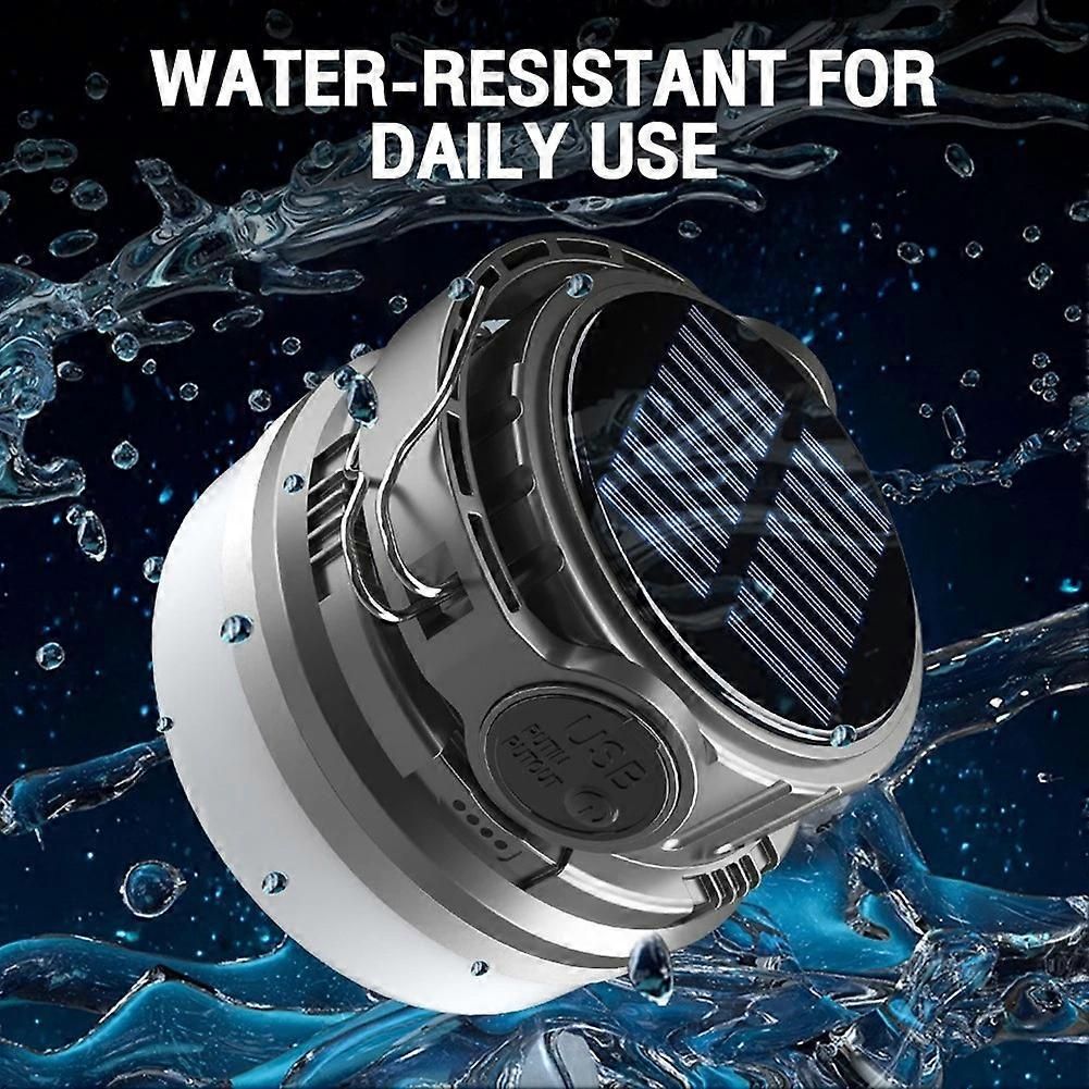 Portable Camping Light Waterproof USB Solar Charging 1500mah 3-Speed Adjustable Gray - Image 5