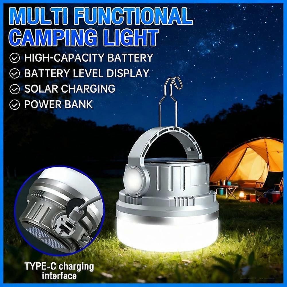 Portable Camping Light Waterproof USB Solar Charging 1500mah 3-Speed Adjustable Green - Image 3