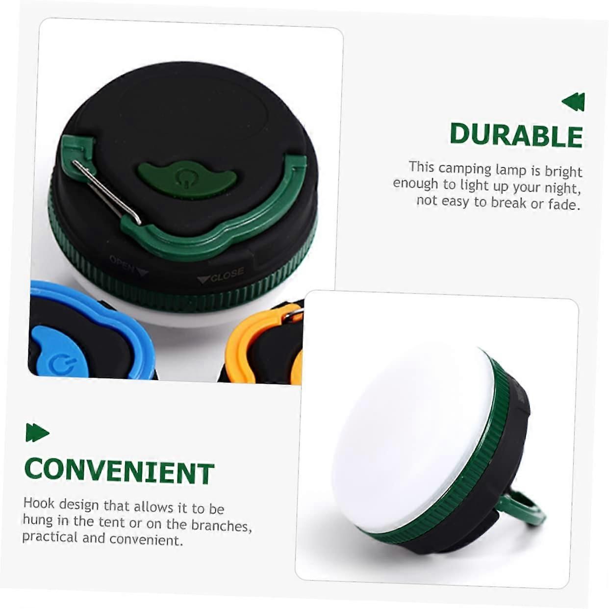2pcs LED Camping Lantern Battery Powered with Hook Hanging Design for Tent, Outdoor Emergency Light - Image 3