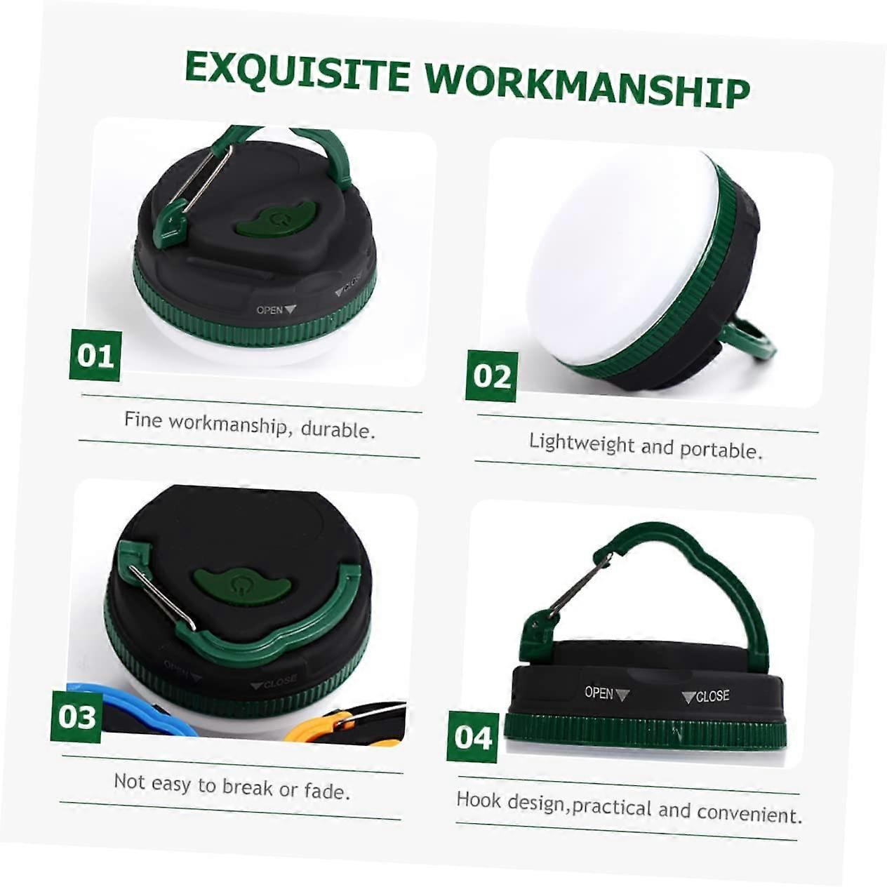 2pcs LED Camping Lantern Battery Powered with Hook Hanging Design for Tent, Outdoor Emergency Light - Image 5