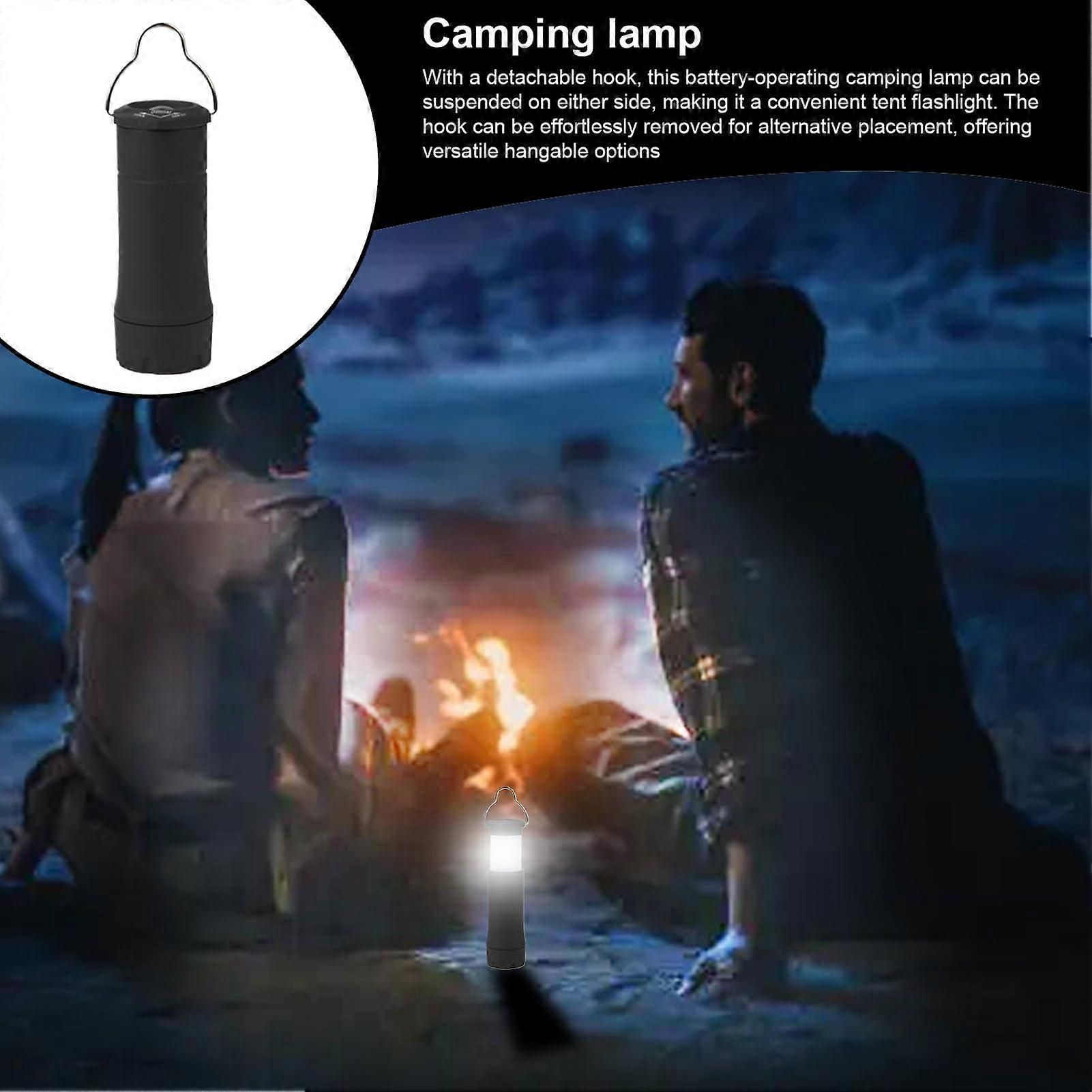 2pcs Compact 2 in 1 Camping Lantern and Flashlight with Detachable Hanging Hook, Battery Operated Tent Light - Image 2