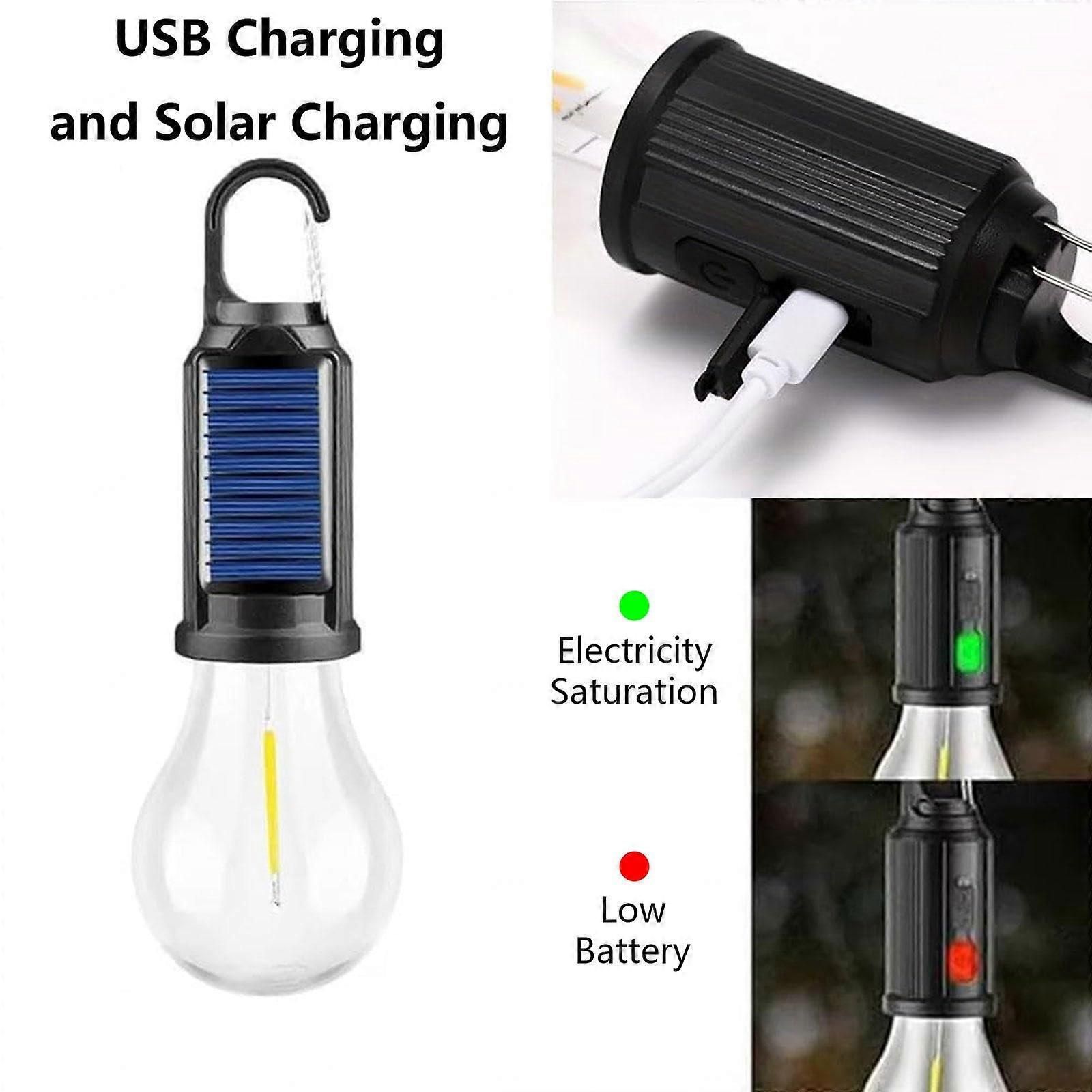 USB Rechargeable Solar Camping Light with Dual Charging and 3 Brightness Modes, Water‑Resistant Hanging LED Tent Lamp - Image 4