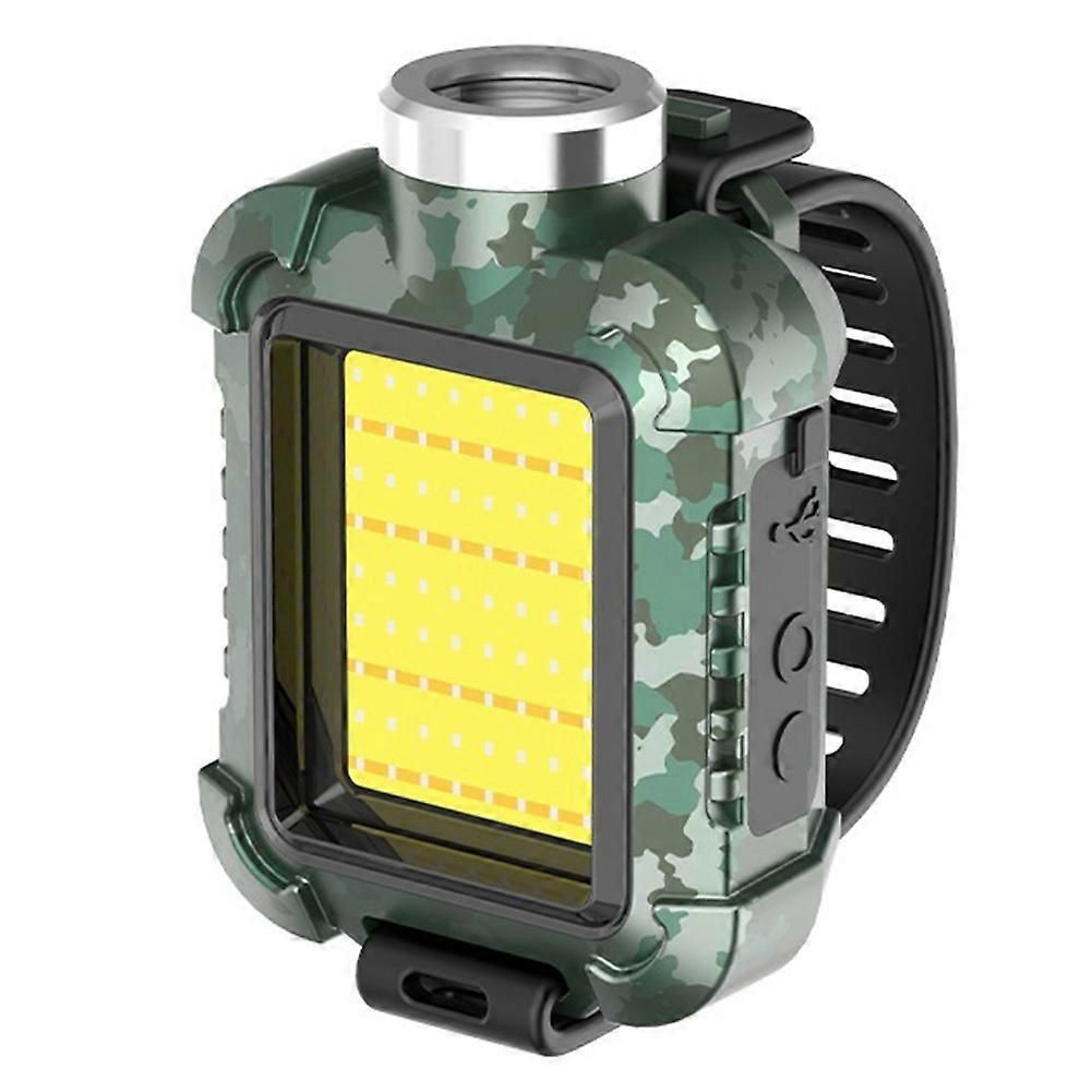Rechargeable Wrist Mount LED Light for Outdoor Activities Waterproof IPX5 3 Modes & SOS Ideal for Camping Cycling Green - Image 1
