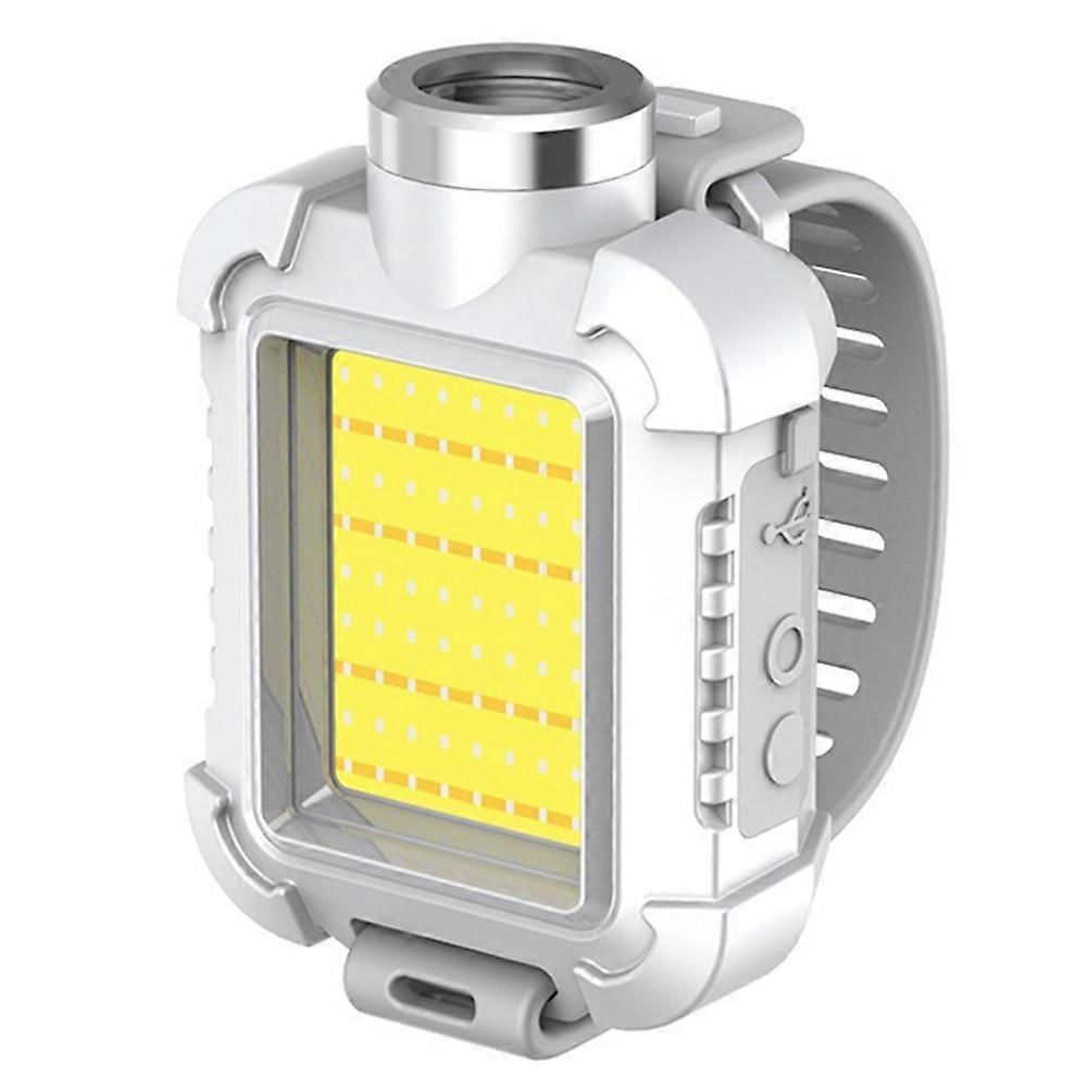 Rechargeable Wrist Mount LED Light for Outdoor Activities Waterproof IPX5 3 Modes & SOS Ideal for Camping Cycling White - Image 1