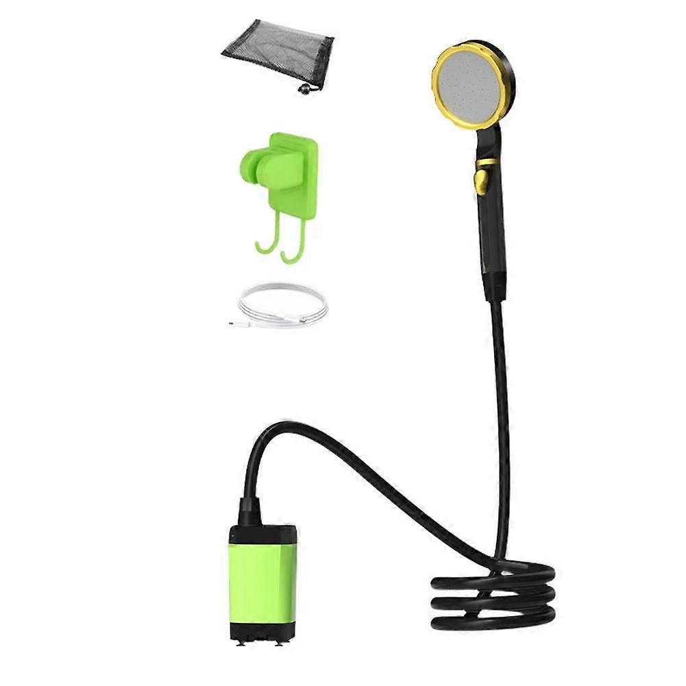 Outdoor Shower Kit Camping Shower Pump Full Screen Digital Display 7800mah Upgraded Low Noice Outdoors Shower Kit Green - Image 1