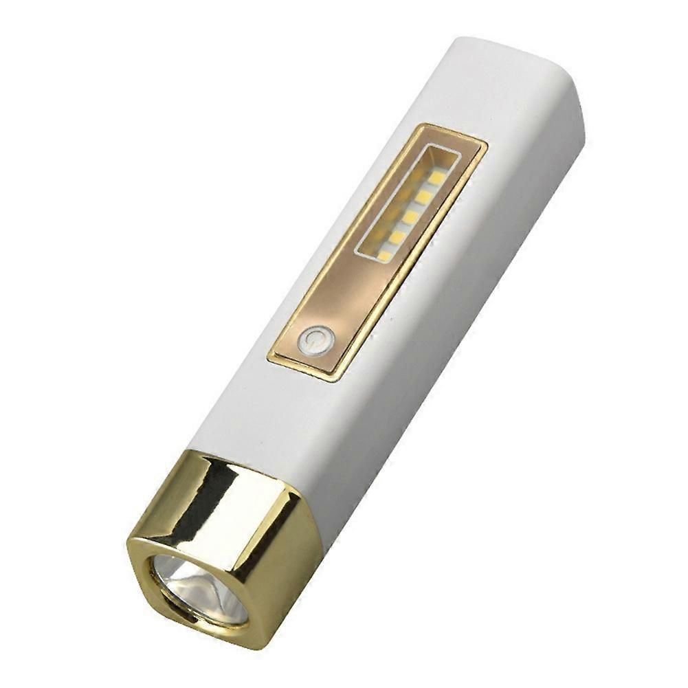 Outdoor Camping Emergency Small Portable Rechargeable Torch 18650 Lithium COB LED Flashlight Gold - Image 1