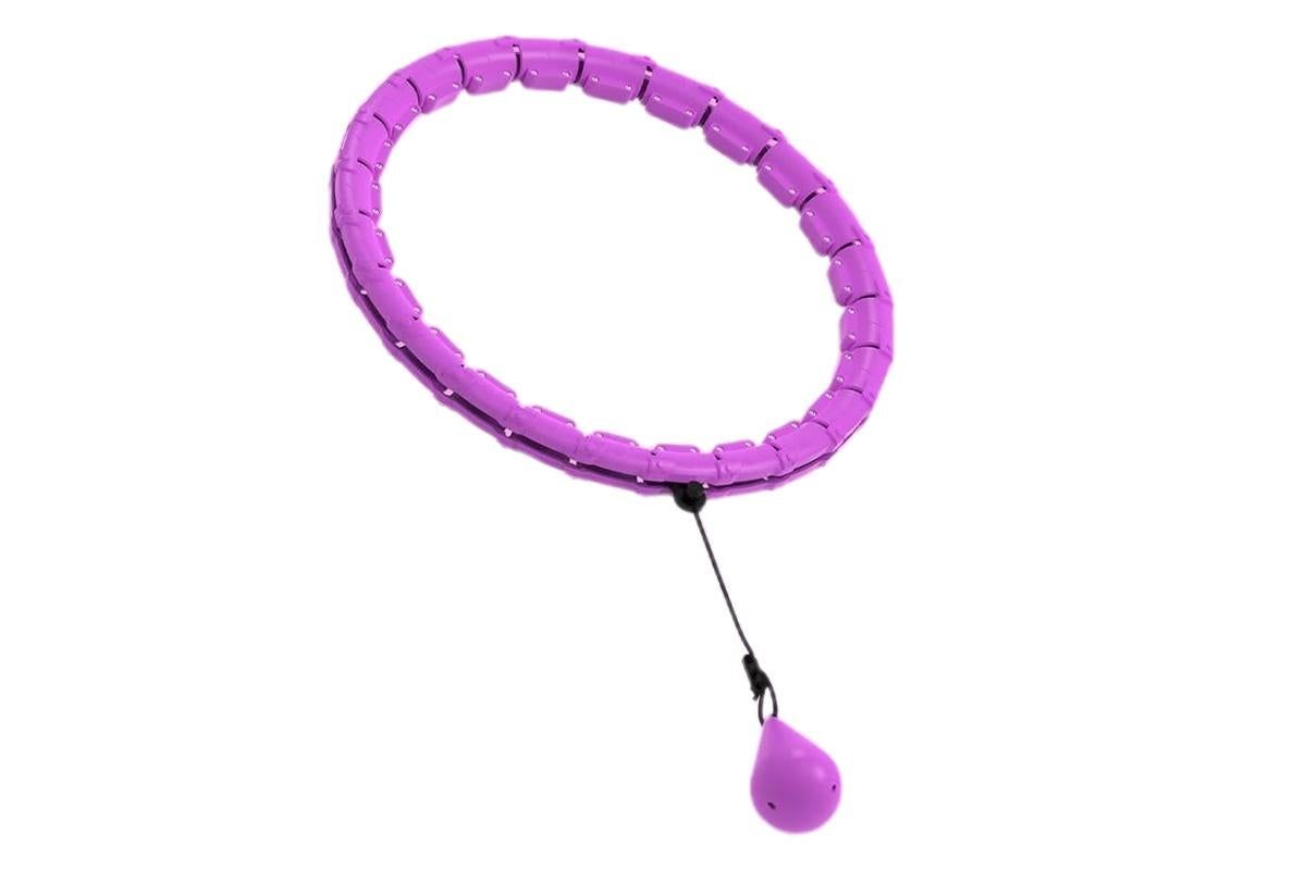32 Section Weighted Hula Hoop with Massage Rollers - Purple - Image 3