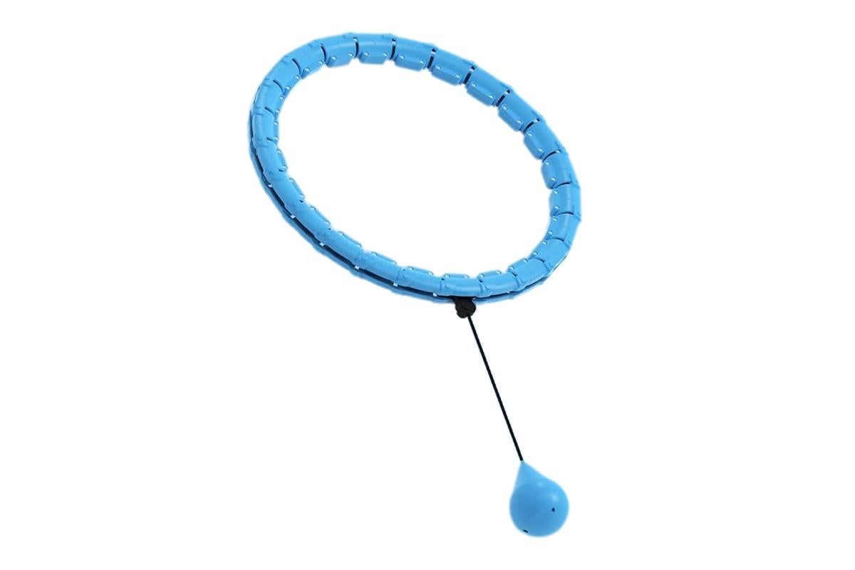 32 Section Weighted Hula Hoop with Massage Rollers - Blue - Image 3