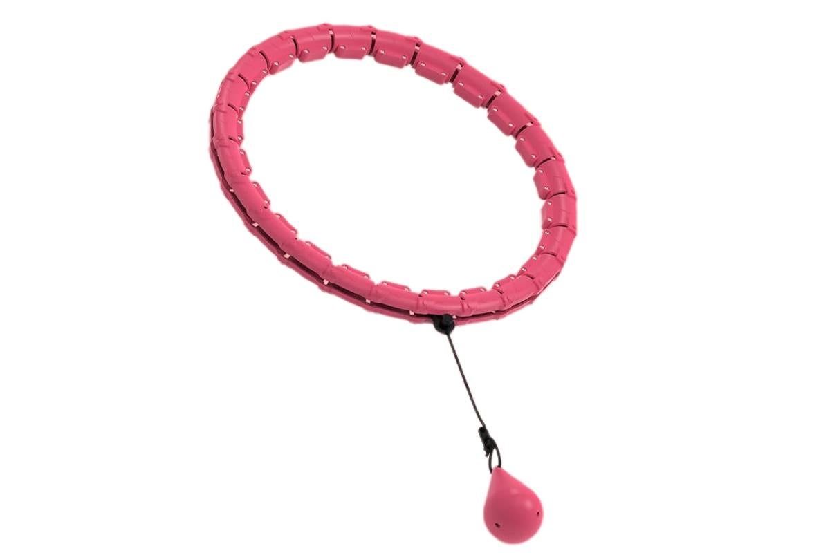 32 Section Weighted Hula Hoop with Massage Rollers - Pink - Image 3