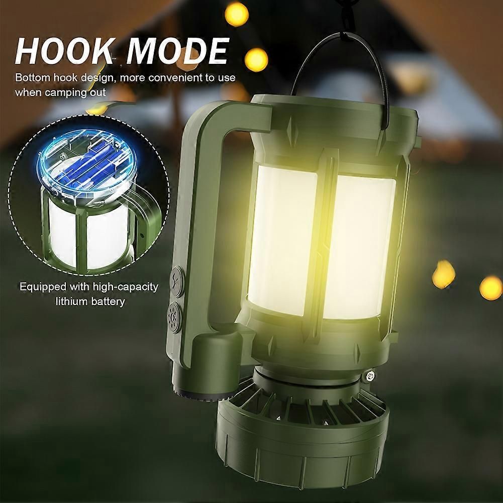 Solar Outdoor Camping Lantern with Cooling Fan Portable LED Flashlight Tent Lamp Searchlight for Outdoor Camping Hiking - Image 5