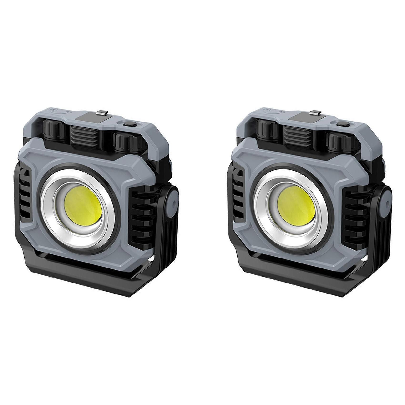 2pcs Portable LED Camping Tent Light Rechargeable Searchlight Outdoor Emergency Lighting Waterproof Hanging Night Lamp - Image 1