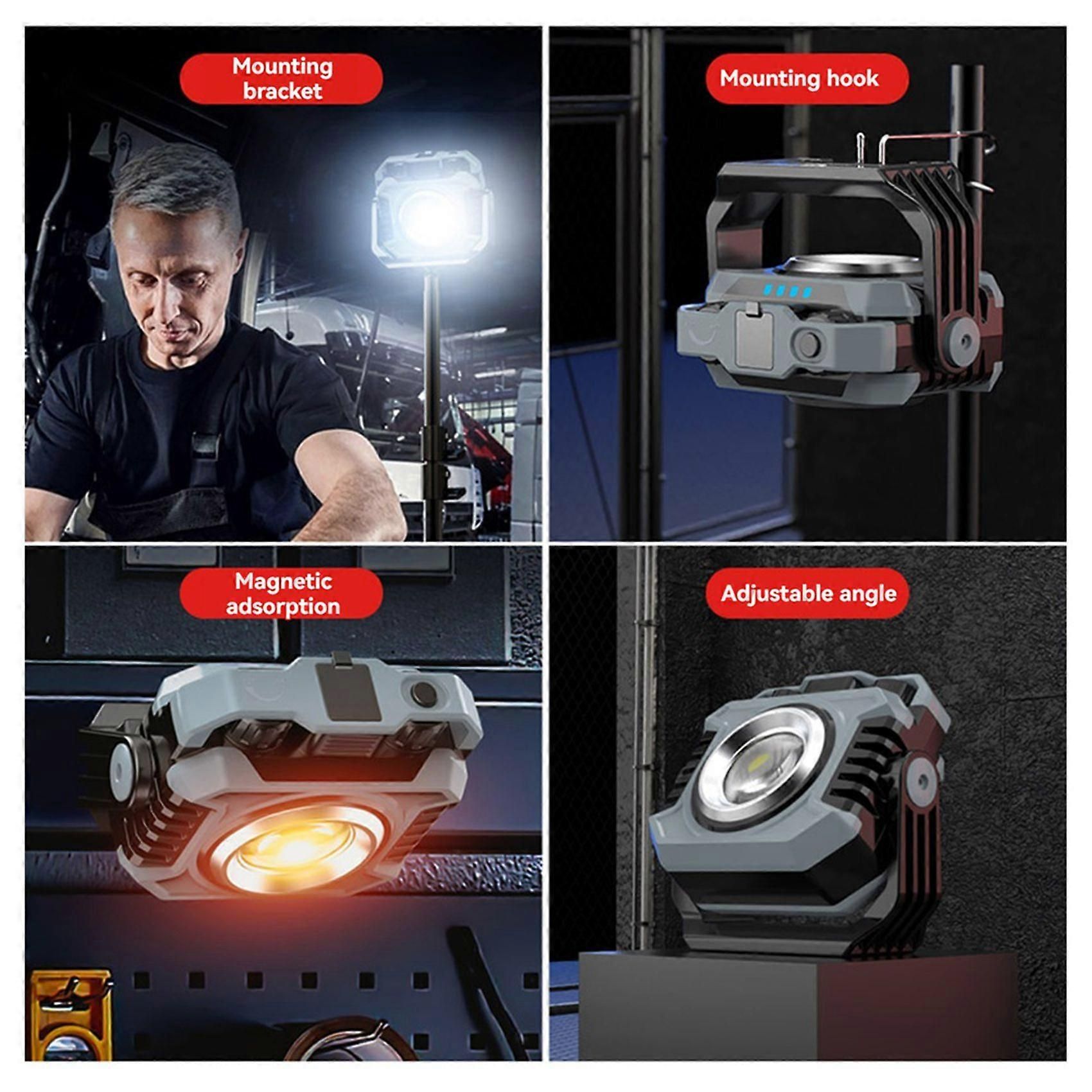 2pcs Portable LED Camping Tent Light Rechargeable Searchlight Outdoor Emergency Lighting Waterproof Hanging Night Lamp - Image 3