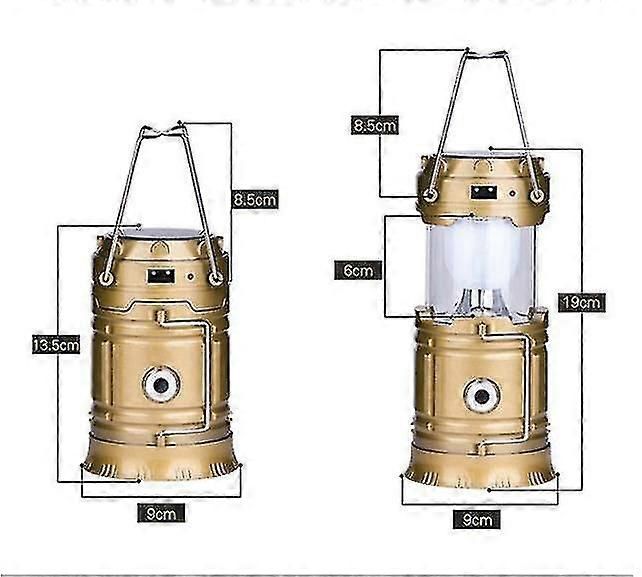 Portable Solar LED Camping Lantern Waterproof Emergency Light with Handle, Battery Powered Tent Lamp for Camping Hiking Fishing Outdoor Survival - Image 3