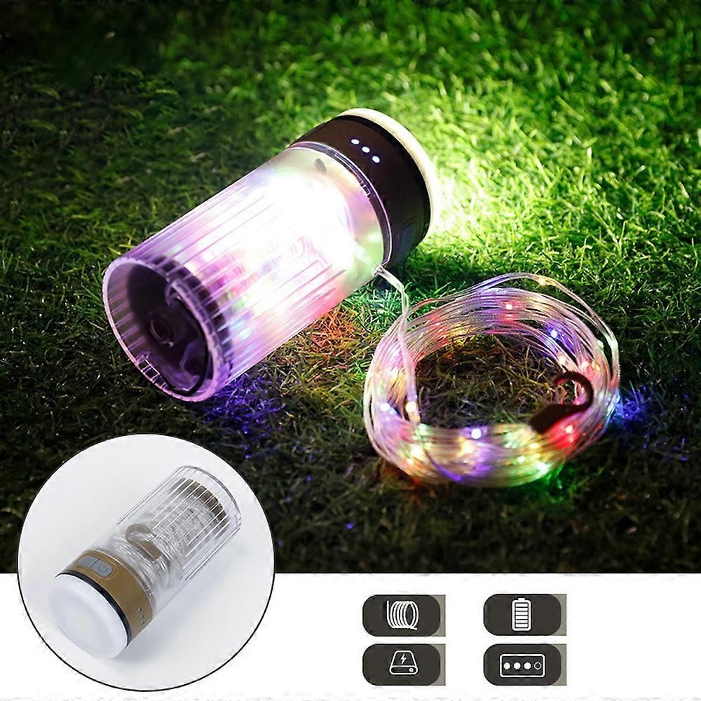 LED Camping String Light Portable 2 in 1 Campsite Ambient Lamp Waterproof Tent Light with 6 Lighting Modes Support Power Bank Function for Camping Hiking - Image 5