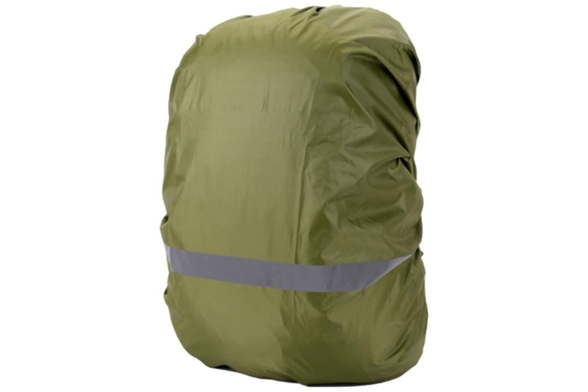 High-Visibility Backpack Rain Cover with Reflective Strip Water-Resistant Outdoor Night Travel Bag Cover -Army Green / L - Image 3