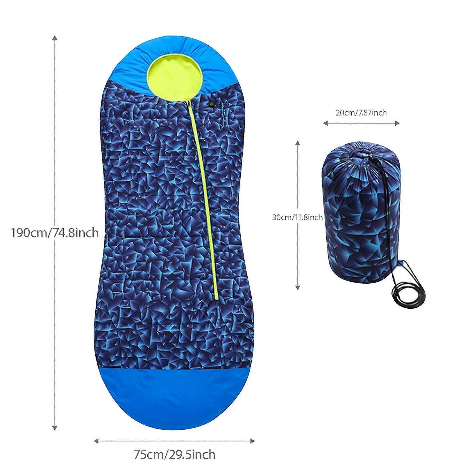 Rechargeable Heated Slumbering Bag Equipped With Flexible Neck Belt For Strengthened Warmth Camping Gear Polyester Fabric Multicolor - Image 3