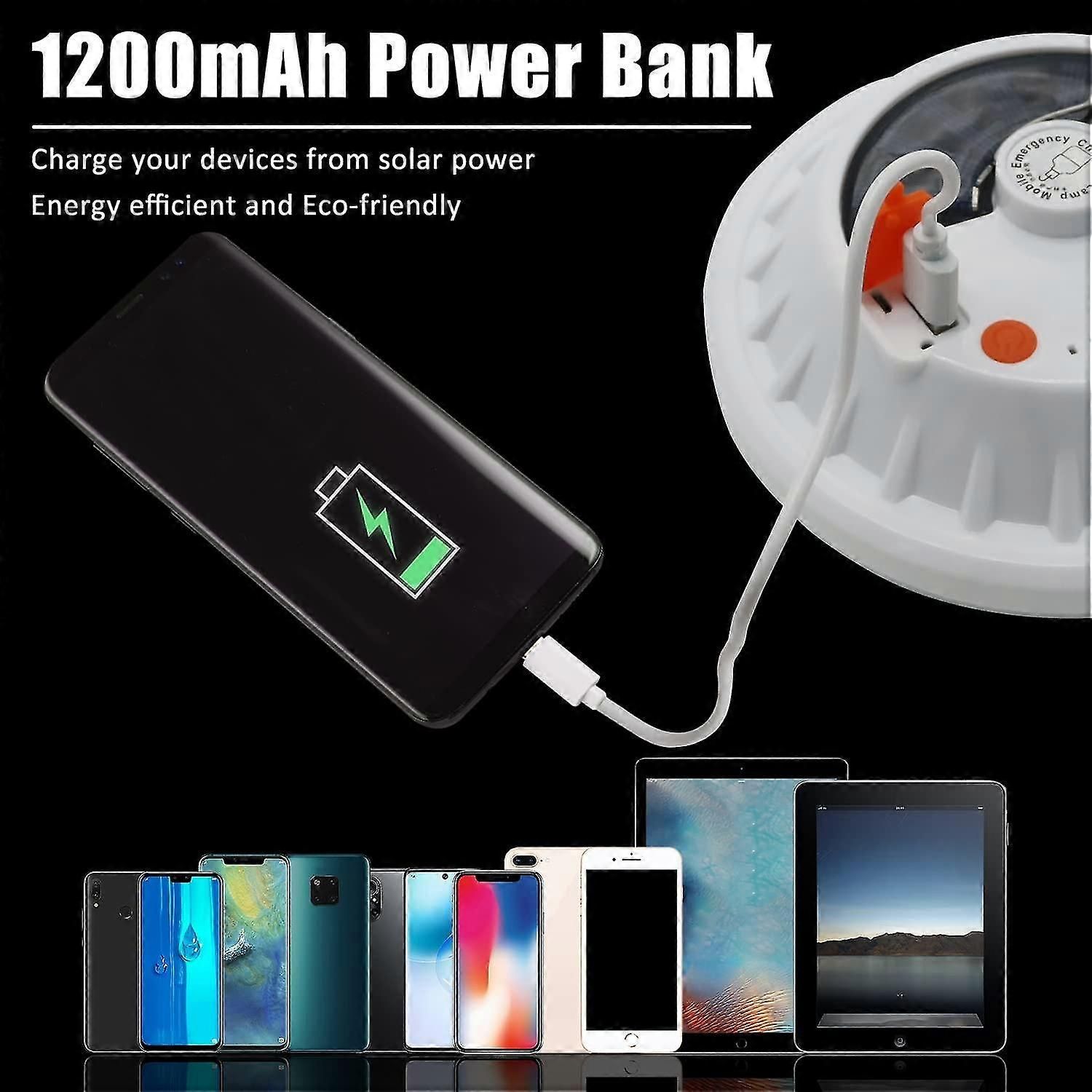 Led Solar Camping Lantern  Portable Waterproof Solar Usb Rechargeable With Remote Control Power Bank Flashlight Survival Kits For Indoor Outdoor Home - Image 4