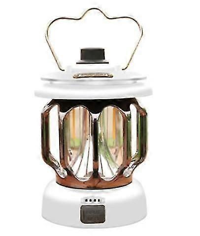 Led Camping Lantern,rechargeable Retro Dimmable Camping Light Waterproof Tent Light For Power Outages Hiking Emergency Fishing - White - Image 1