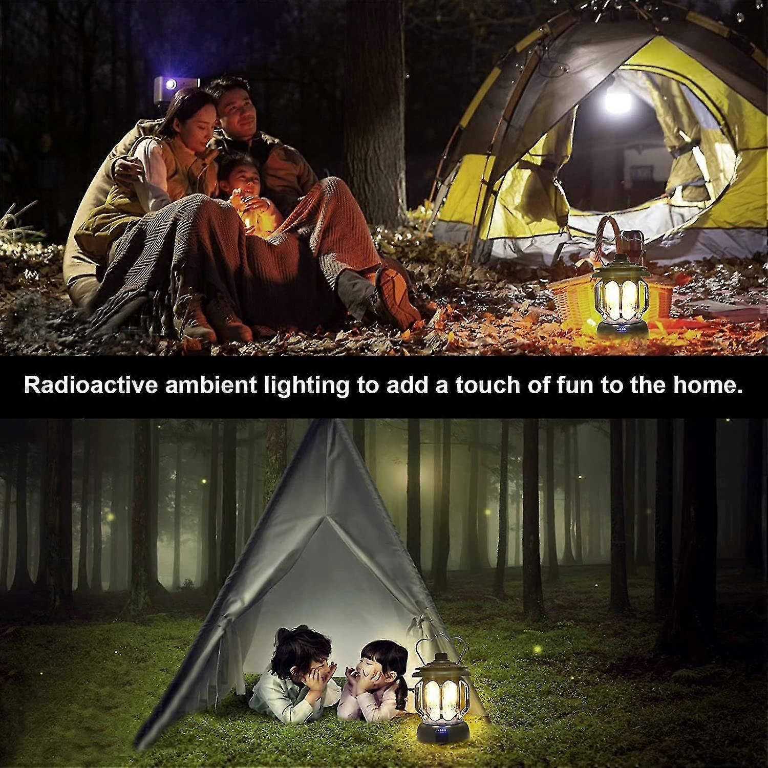 Led Camping Lantern,rechargeable Retro Dimmable Camping Light Waterproof Tent Light For Power Outages Hiking Emergency Fishing - White - Image 5