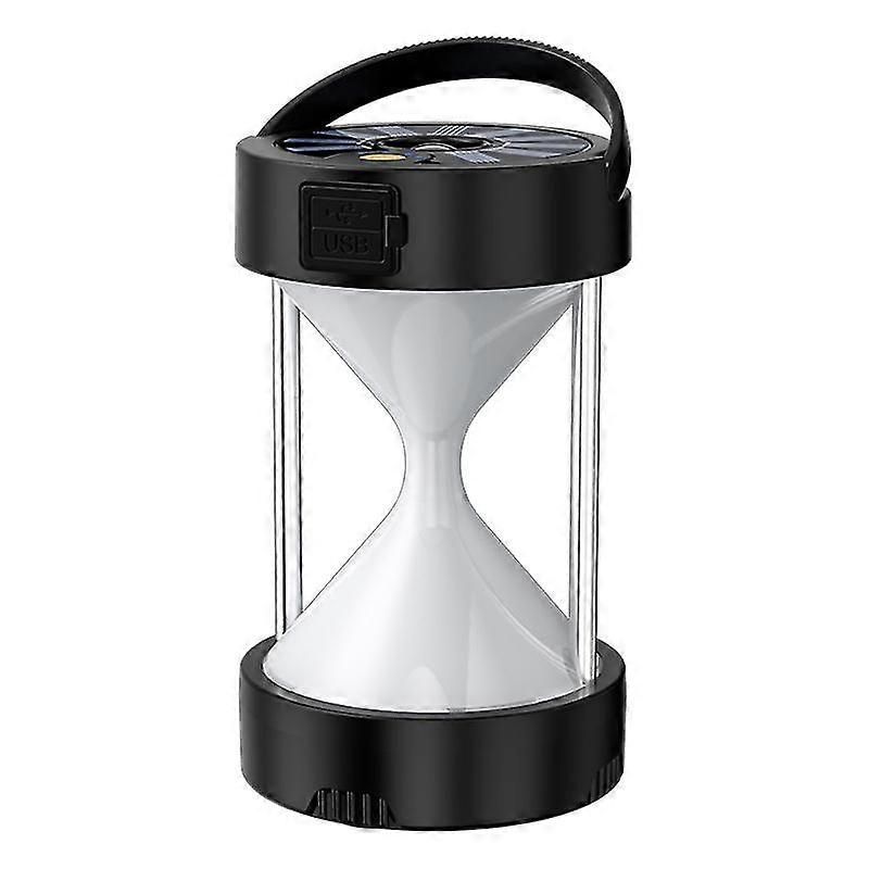4 In 1 Camping Lamp Rechargeable Portable Solar Lamp Adsorbable Metal Waterproof Camping Lamp(black) - Image 1
