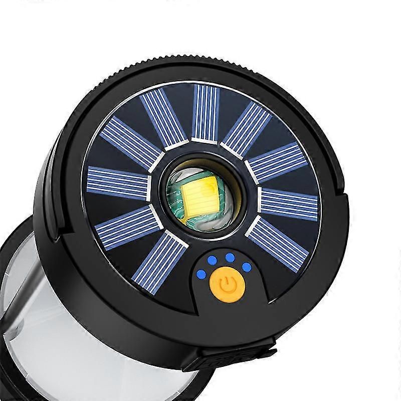 4 In 1 Camping Lamp Rechargeable Portable Solar Lamp Adsorbable Metal Waterproof Camping Lamp(black) - Image 2