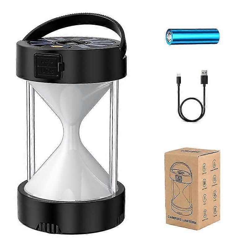 4 In 1 Camping Lamp Rechargeable Portable Solar Lamp Adsorbable Metal Waterproof Camping Lamp(black) - Image 3