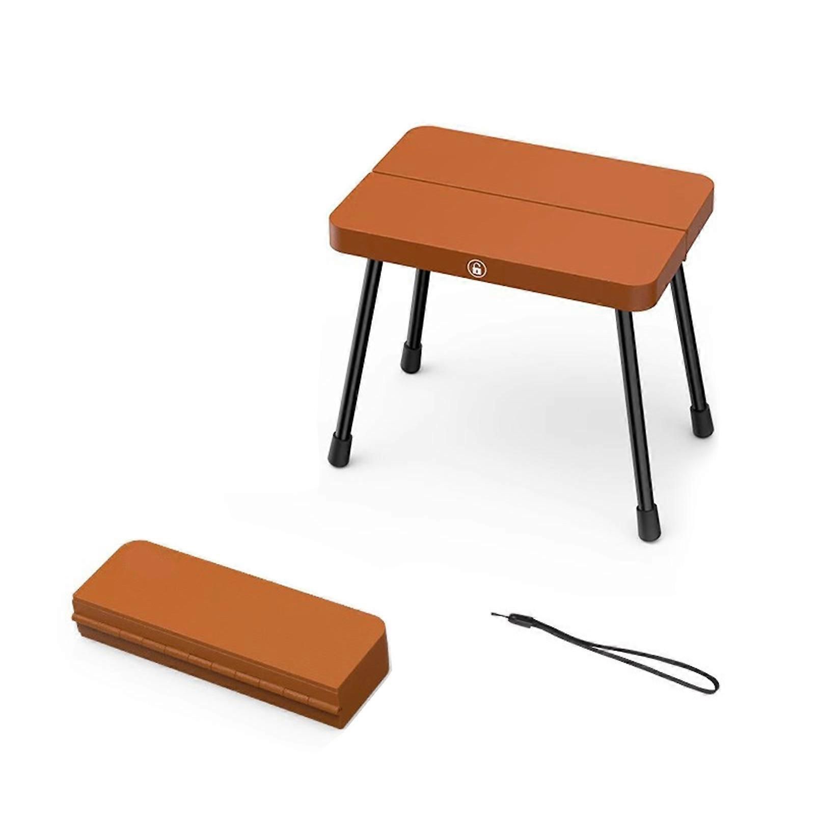 Convenient Folding Stool Travel Little Stools Portable Folding Camping Stool Light Weight Little Chair for Hiking  Coffee Color - Image 1