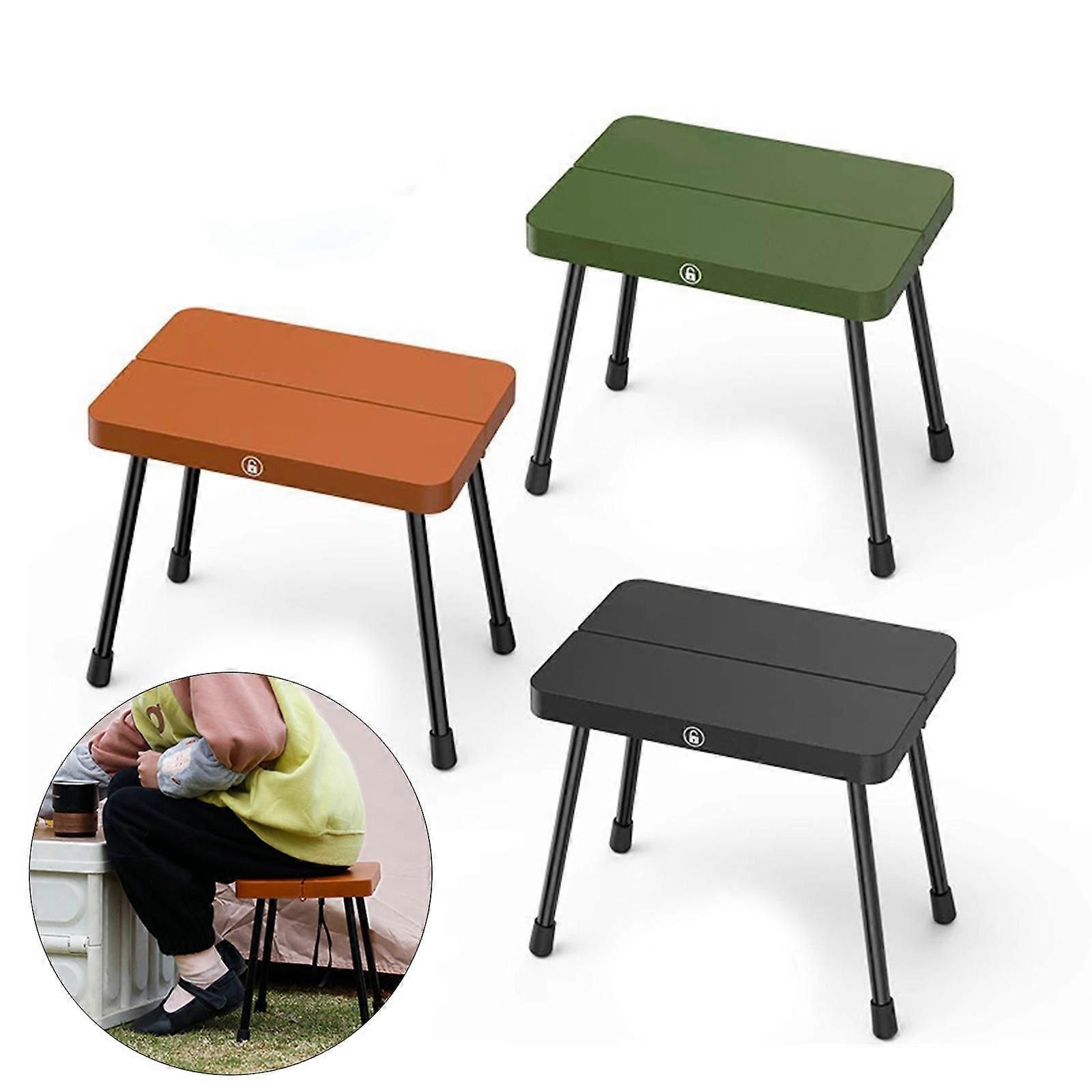 Convenient Folding Stool Travel Little Stools Portable Folding Camping Stool Light Weight Little Chair for Hiking  Coffee Color - Image 2
