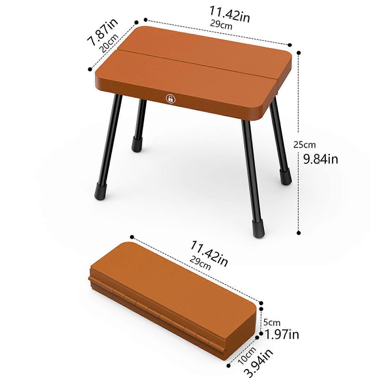 Convenient Folding Stool Travel Little Stools Portable Folding Camping Stool Light Weight Little Chair for Hiking  Coffee Color - Image 3