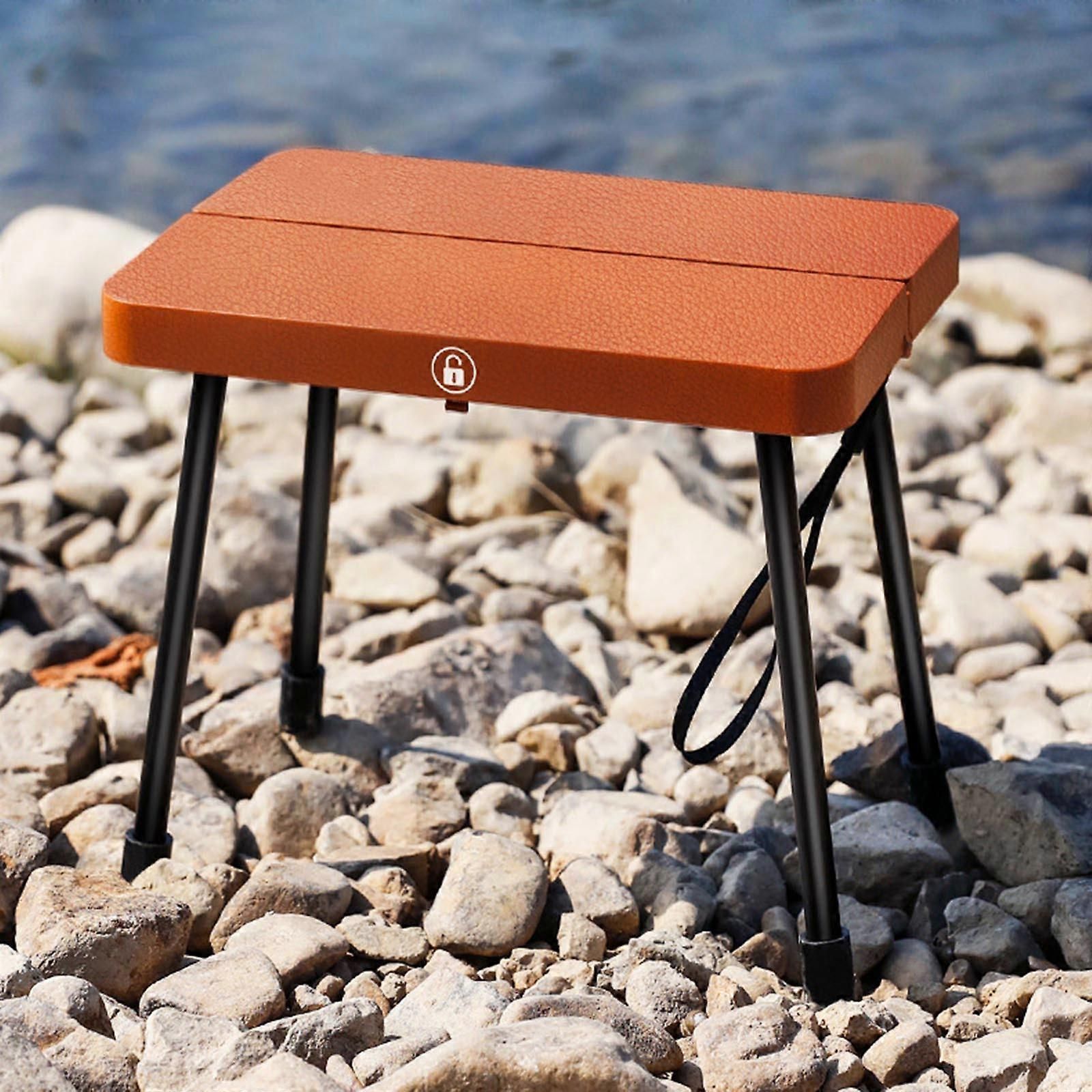 Convenient Folding Stool Travel Little Stools Portable Folding Camping Stool Light Weight Little Chair for Hiking  Coffee Color - Image 5
