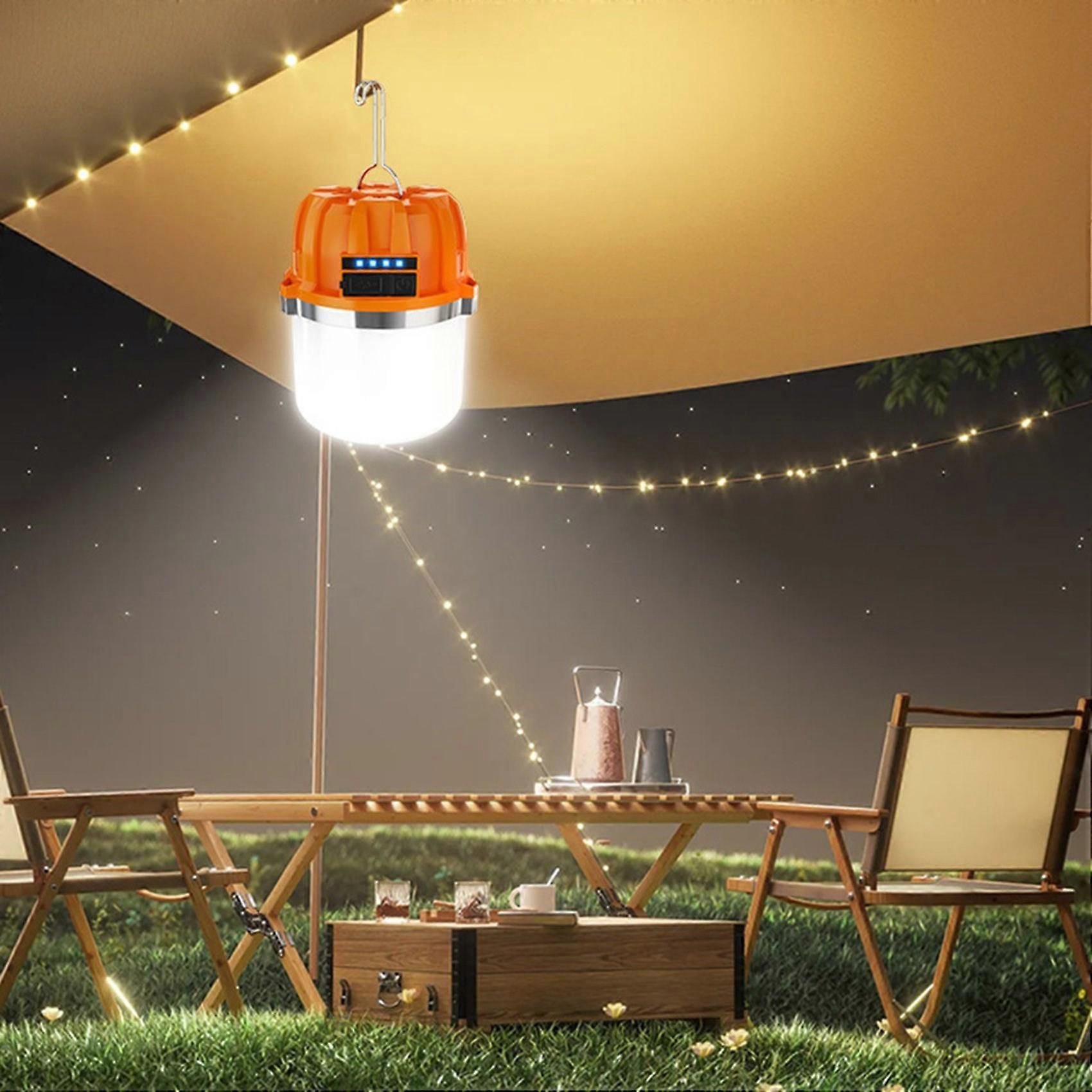 2pcs USB Rechargeable LED Camping Lights Outdoor Camping BBQ Tents Hanging Lantern Emergency Power Bank - Image 4