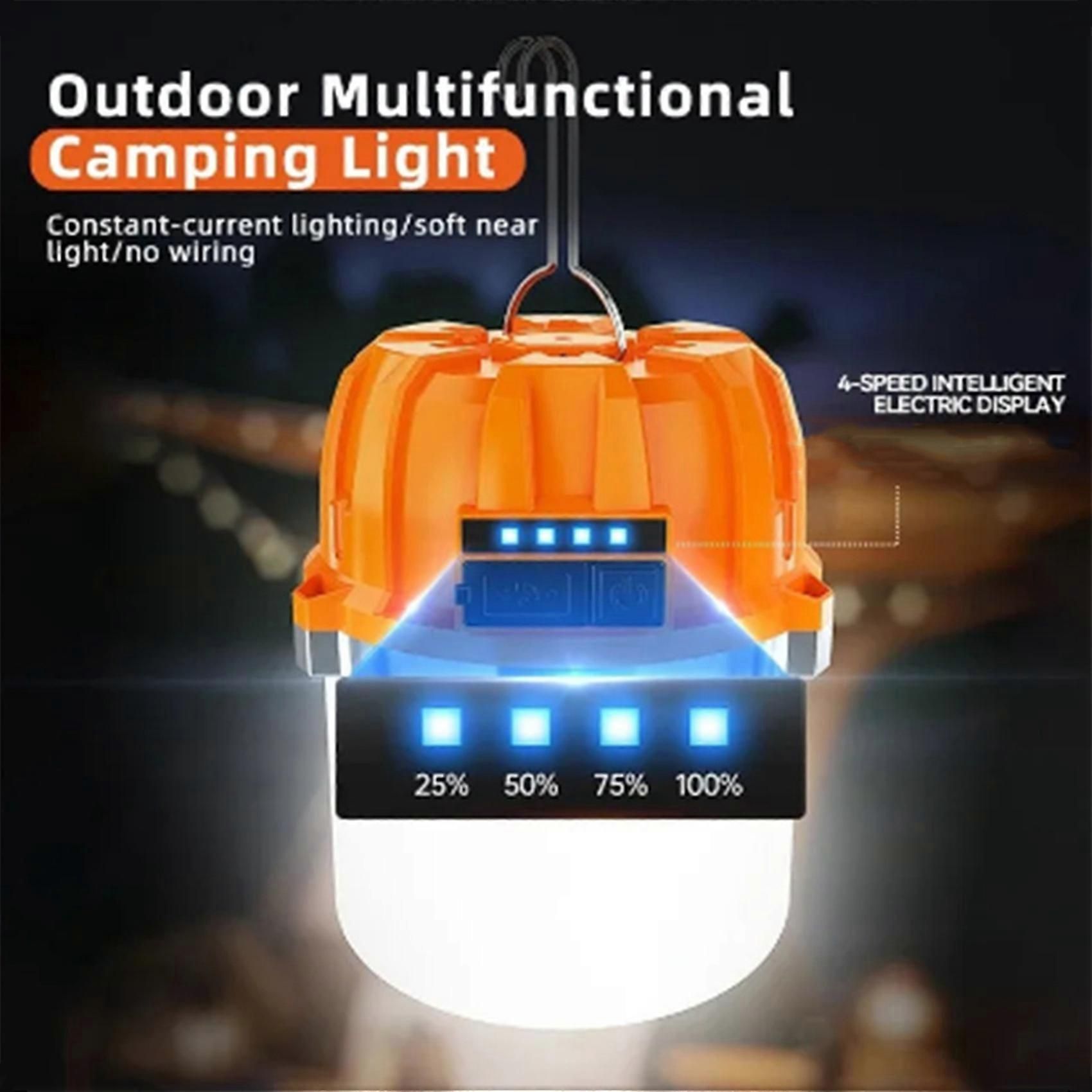 2pcs USB Rechargeable LED Camping Lights Outdoor Camping BBQ Tents Hanging Lantern Emergency Power Bank - Image 5