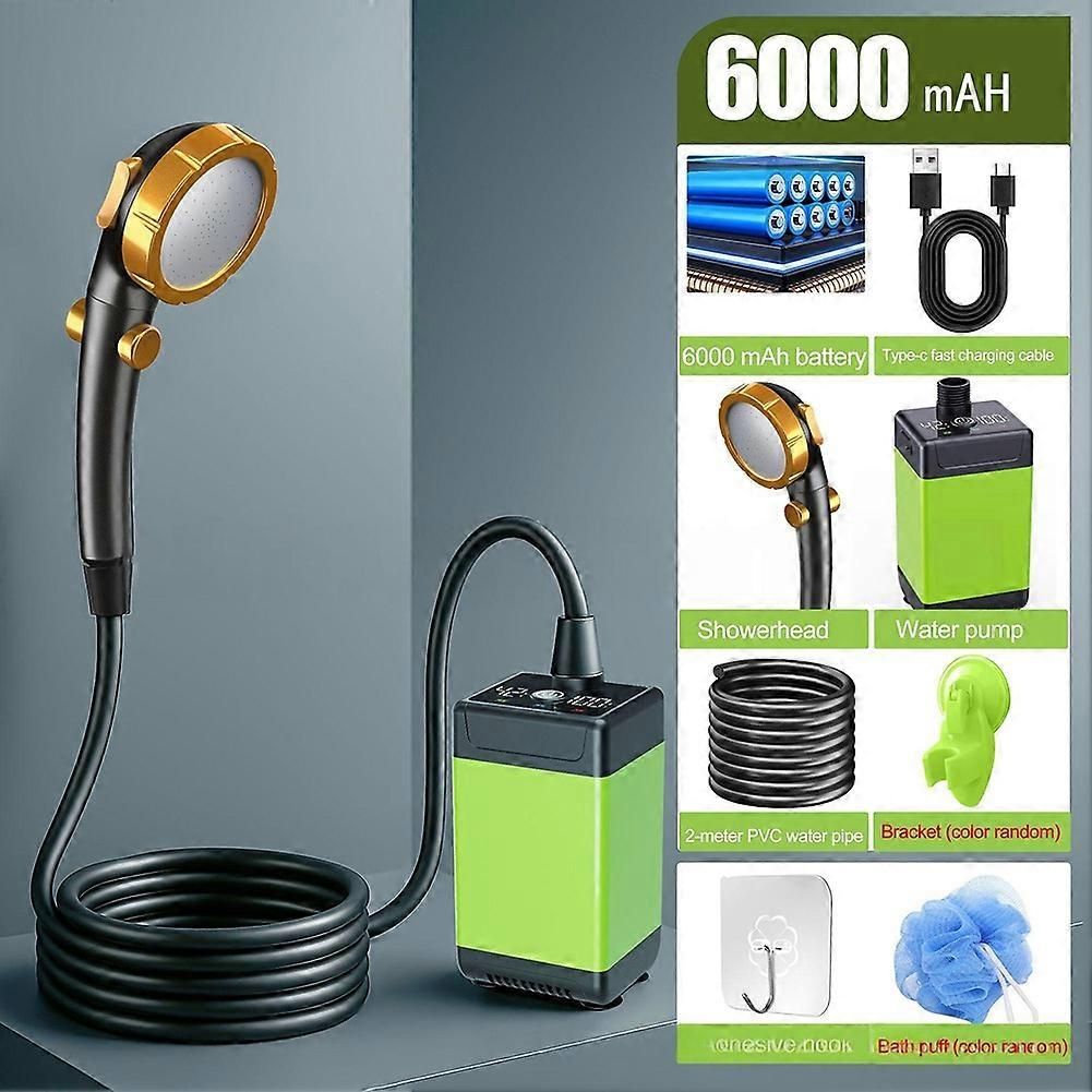 6000mAH Portable Shower Pump for Camping Long-Lasting & Quiet Outdoor Shower with LED Display, IP68 - Image 4