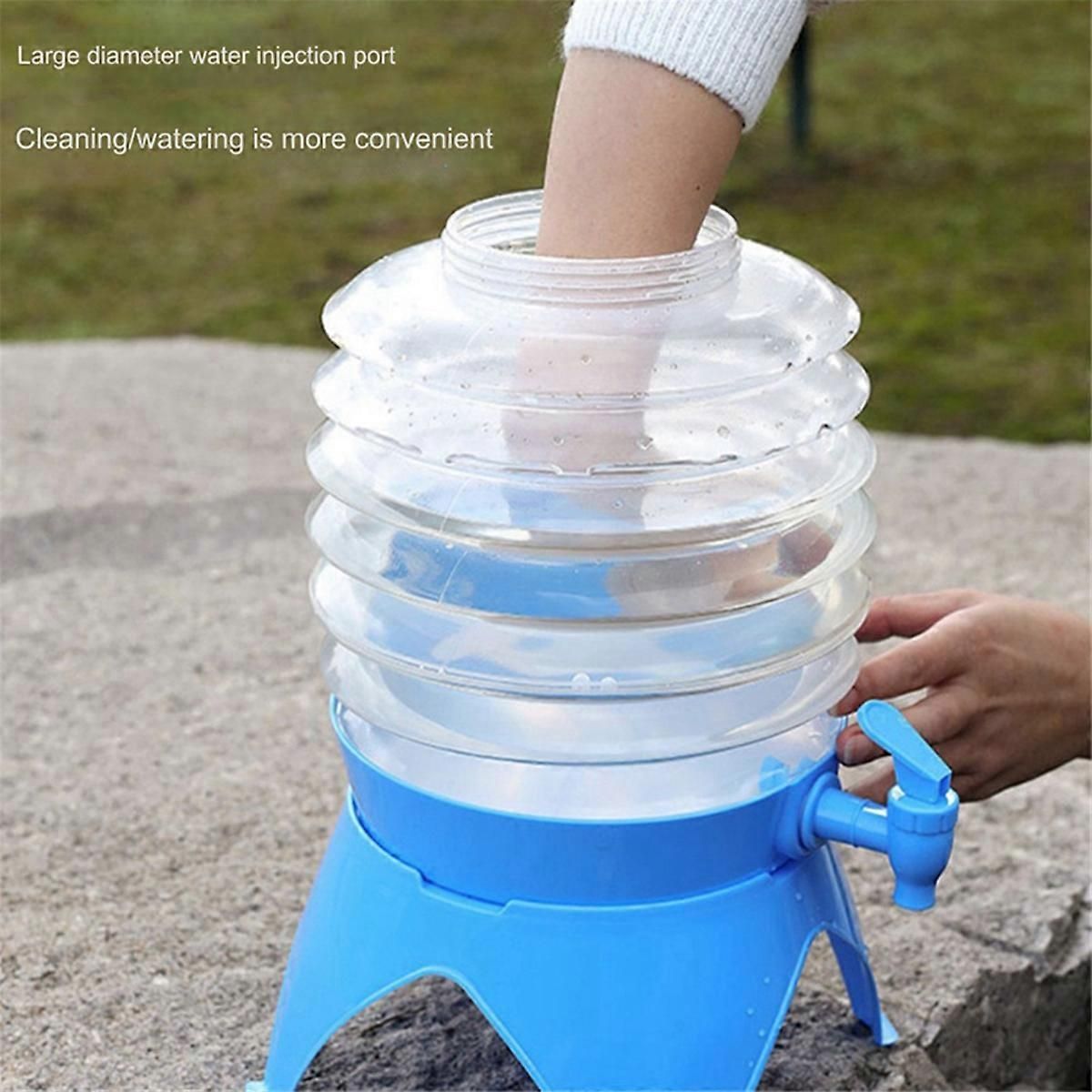 Outdoor Foldable Water Container Camping Folding Water Bucket 9.5L - Image 5