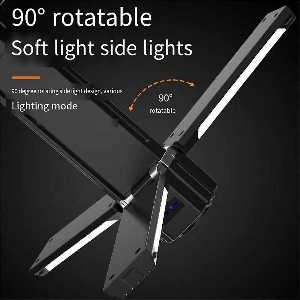 Rechargeable Camping Lantern 1500mAH Waterproof Foldable LED Lamp with 3 Modes for Tent Hanging Black - Image 2