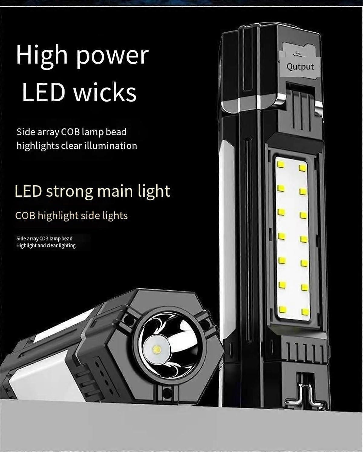 Rechargeable Camping Lantern 1500mAH Waterproof Foldable LED Lamp with 3 Modes for Tent Hanging Black - Image 5