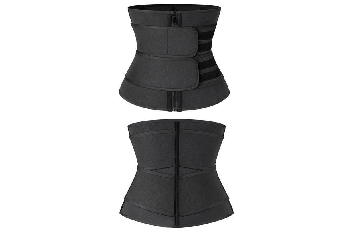 Sweat Waist Trainer for Women Sauna Sweat Belt Slim Body Shaper Corset - Black & XL - Image 3