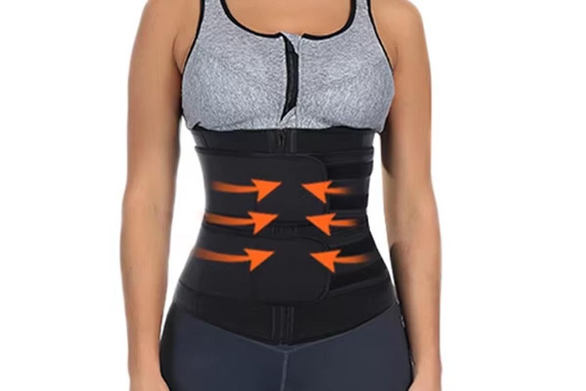 Sweat Waist Trainer for Women Sauna Sweat Belt Slim Body Shaper Corset - Black & XL - Image 4