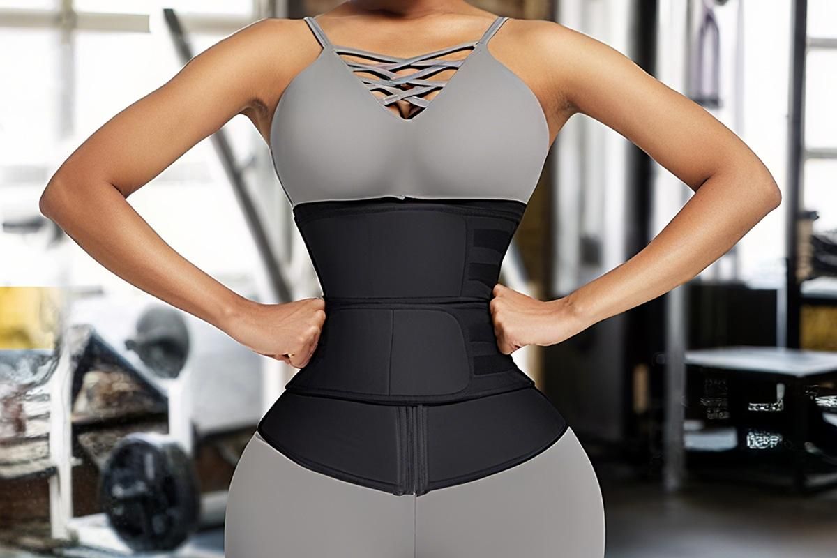 Sweat Waist Trainer for Women Sauna Sweat Belt Slim Body Shaper Corset - Black & XL - Image 8