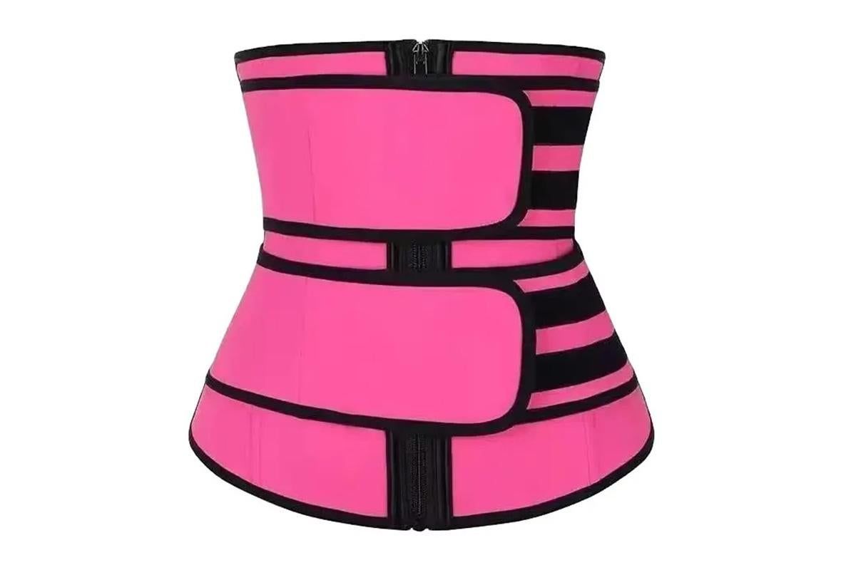 Sweat Waist Trainer for Women Sauna Sweat Belt Slim Body Shaper Corset - Magenta & M - Image 2