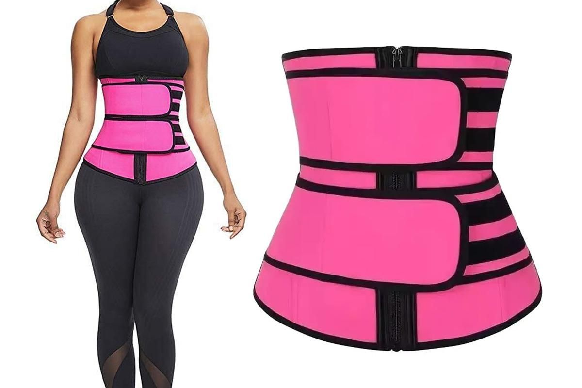 Sweat Waist Trainer for Women Sauna Sweat Belt Slim Body Shaper Corset - Magenta & M - Image 7