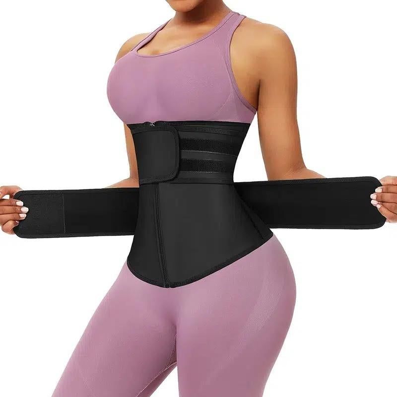 Sweat Waist Trainer for Women Sauna Sweat Belt Slim Body Shaper Corset - Magenta & M - Image 8