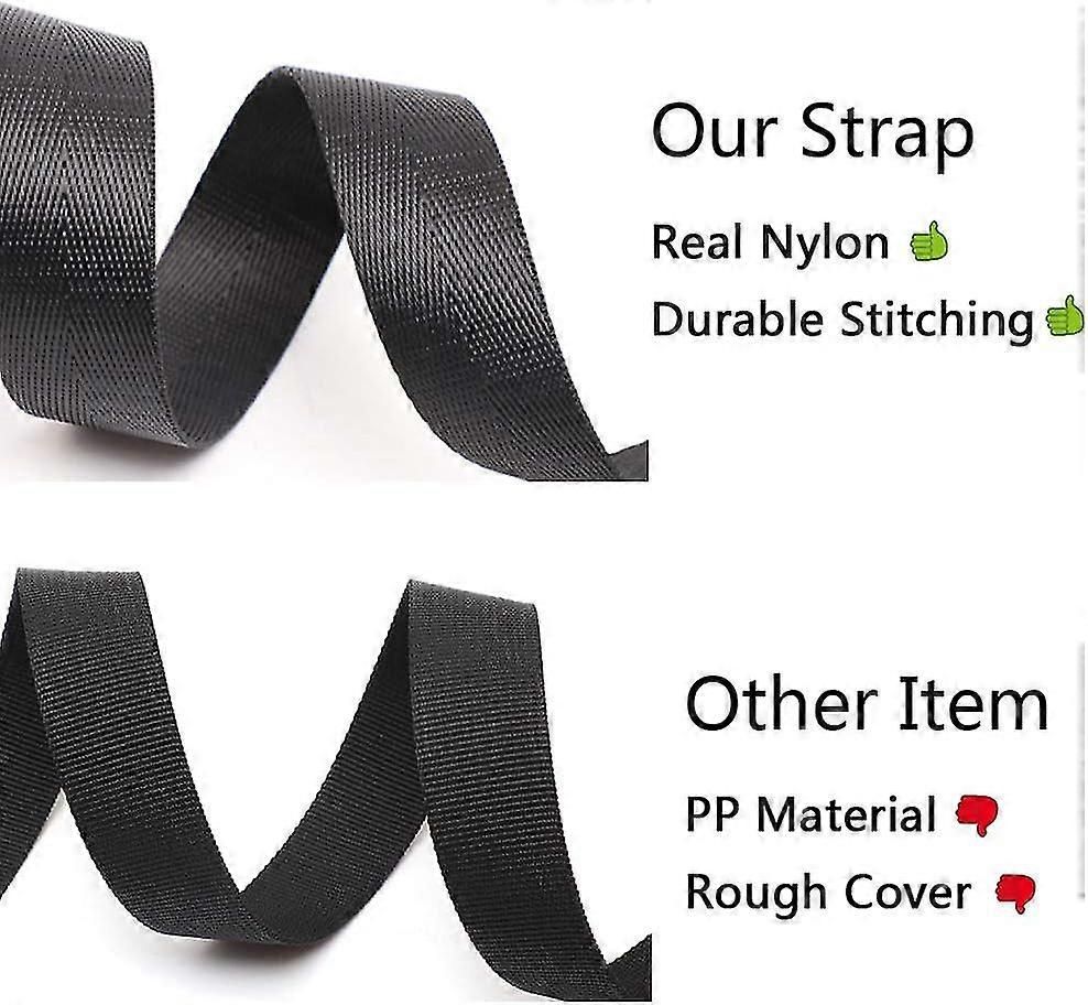 6 Pack Black Nylon Tie Down Straps with Zinc Alloy Lock (Black, 2m x 25mm) - Image 3