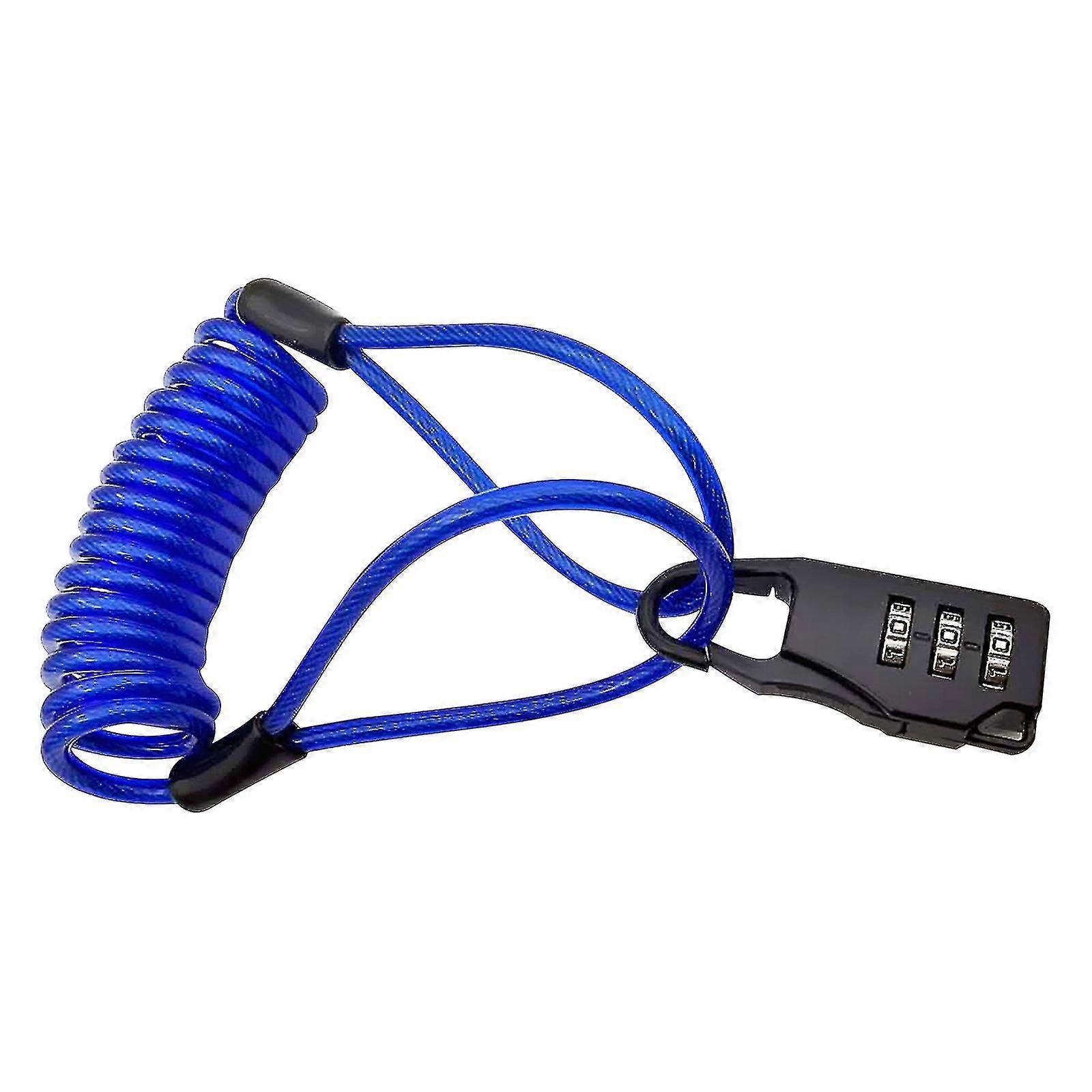 Anti-theft Motorcycle Cycling Scooter Bicycle Lock Cable Lock Helmet Lock - Blue - Image 1
